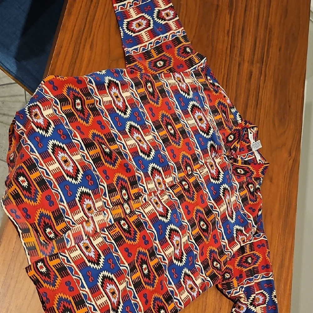 Sharper Image Multicolor Silk Shirt - Picture 5 of 7